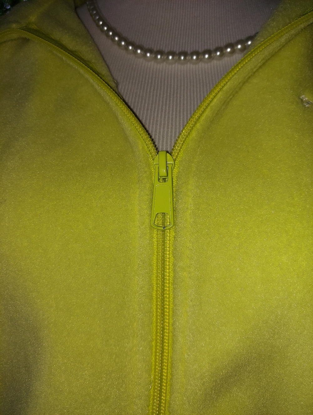 Columbia Bright Neon Ish Yellow Fleece Jacket L Zip Up Cute and Bright - Picture 6 of 7